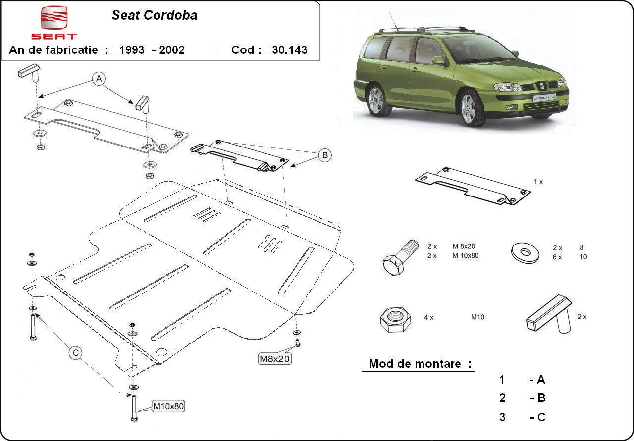Scut motor Seat Cordoba I motor 1.4 si 1.6 an 1993-2002
